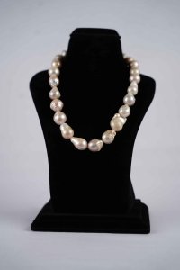 One Row Natural Shapeless Baroque  Pearls Mala