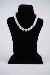 One Row Peach Pink South Sea Pearl Mala