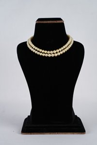 Two Rows Natural South Sea Champagne Gold Color Spotless Pearls AAA Grade