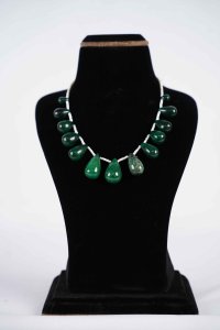 Natural Zambian Mines dropped shape Emeralds Mala