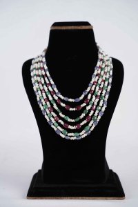 Natural Fresh Water Pearls Combination of Tanzanite Real Rubies and Real Emerald Rubies