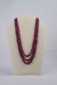 Three Rows Natural African Mines Beads Mani Shaped Mala