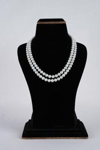 Two Row Natural South Sea Gray Color Spotless Pearls, AAA Grade