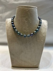 One Row Dark Grey Rise Pearl Mala