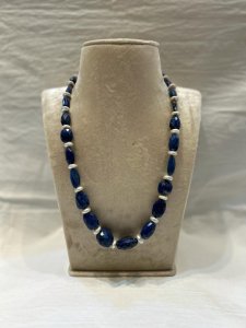 One Row Semi Precious Lapiz stone