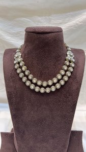 2 line Full uncut polki Daimond Necklace